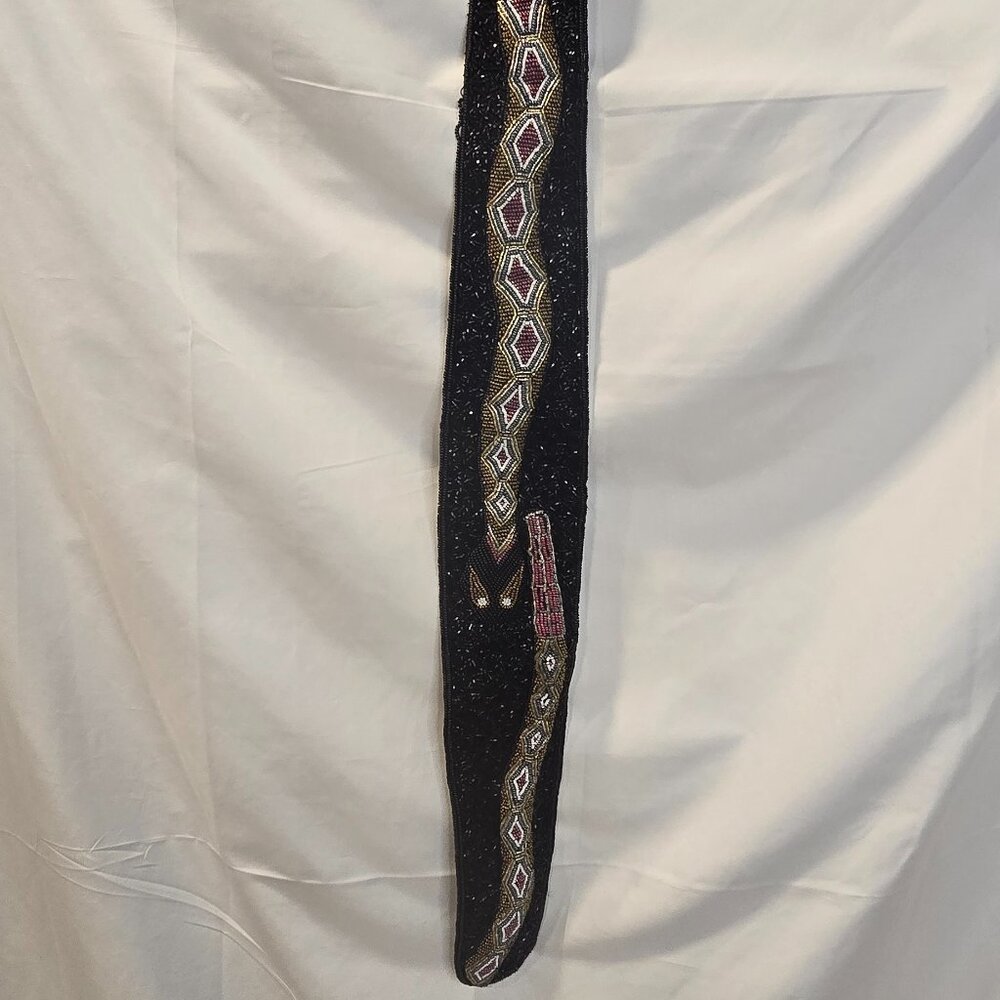 Vintage Original Bells & Bags Designed By Leslie Kaplan Snake Hand Beaded Belt